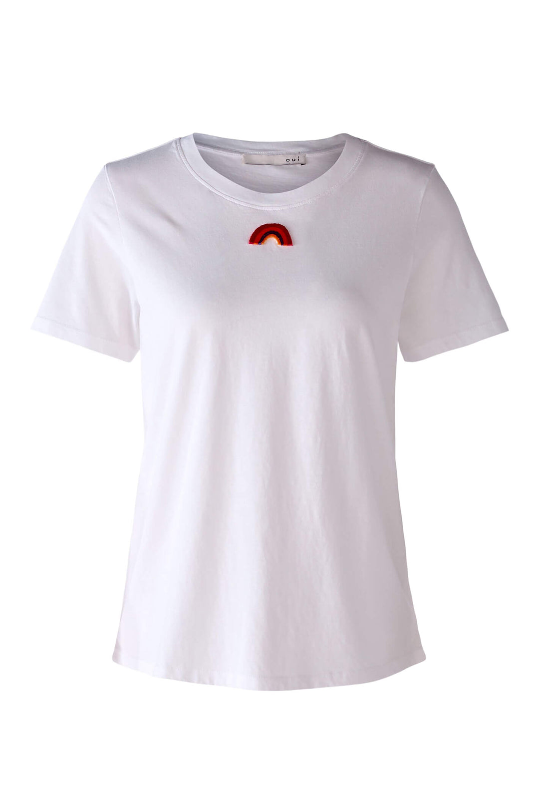 Oui 78901 Optic White Motif T-Shirt - Olivia Grace Fashion