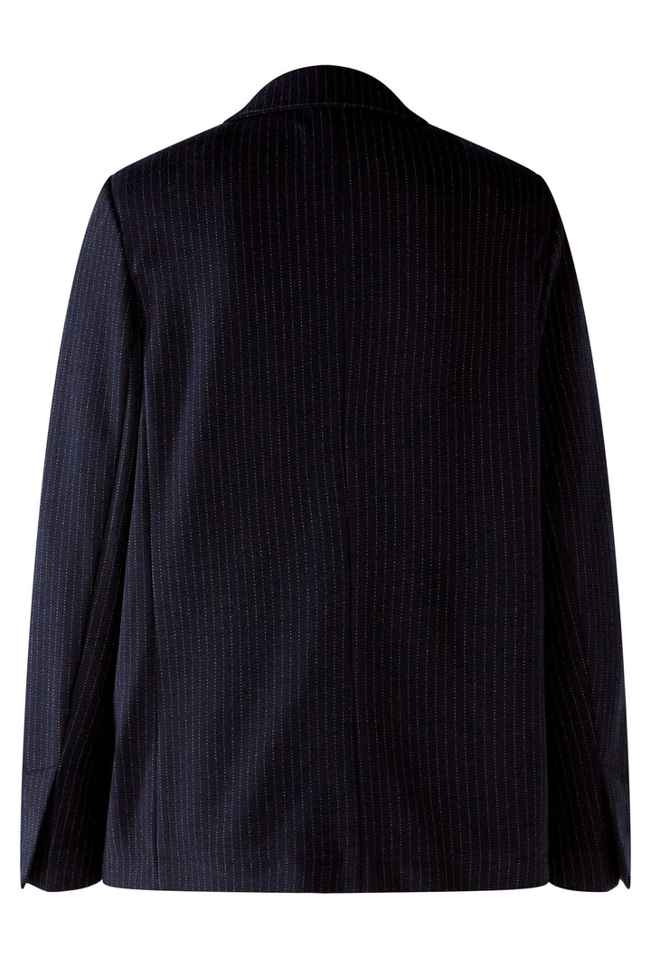 Oui 79453 Navy Pinstripe One Button Blazer Jacket - Olivia Grace Fashion