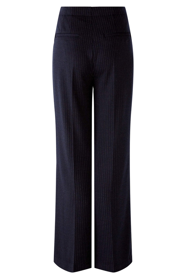 Oui 79812 Navy Grey Pinstripe Trousers - Olivia Grace Fashion