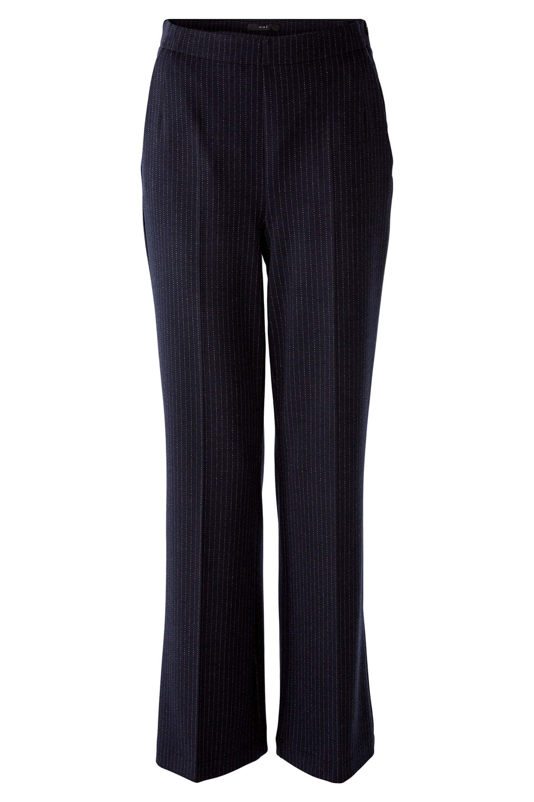 Oui 79812 Navy Grey Pinstripe Trousers - Olivia Grace Fashion