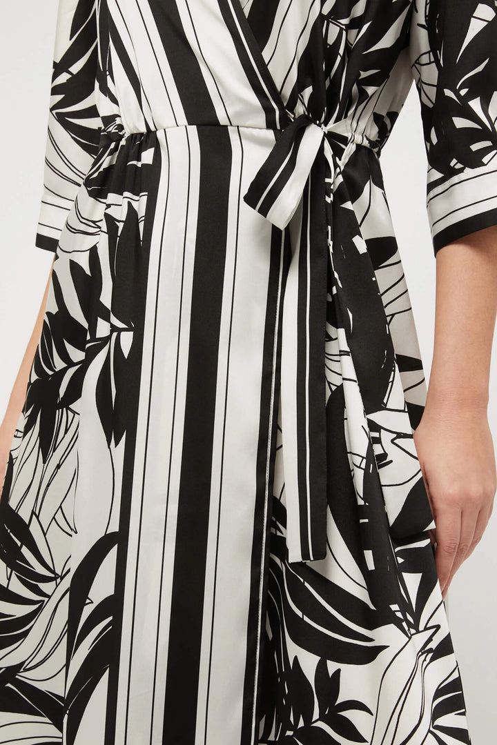 Pennyblack 12210123P Divisa Black White Leaf Print Wrap Dress Olivia Grace Fashion Pennyblack 12210123P Divisa Black White Leaf Print Wrap Dress Olivia Grace Fashion