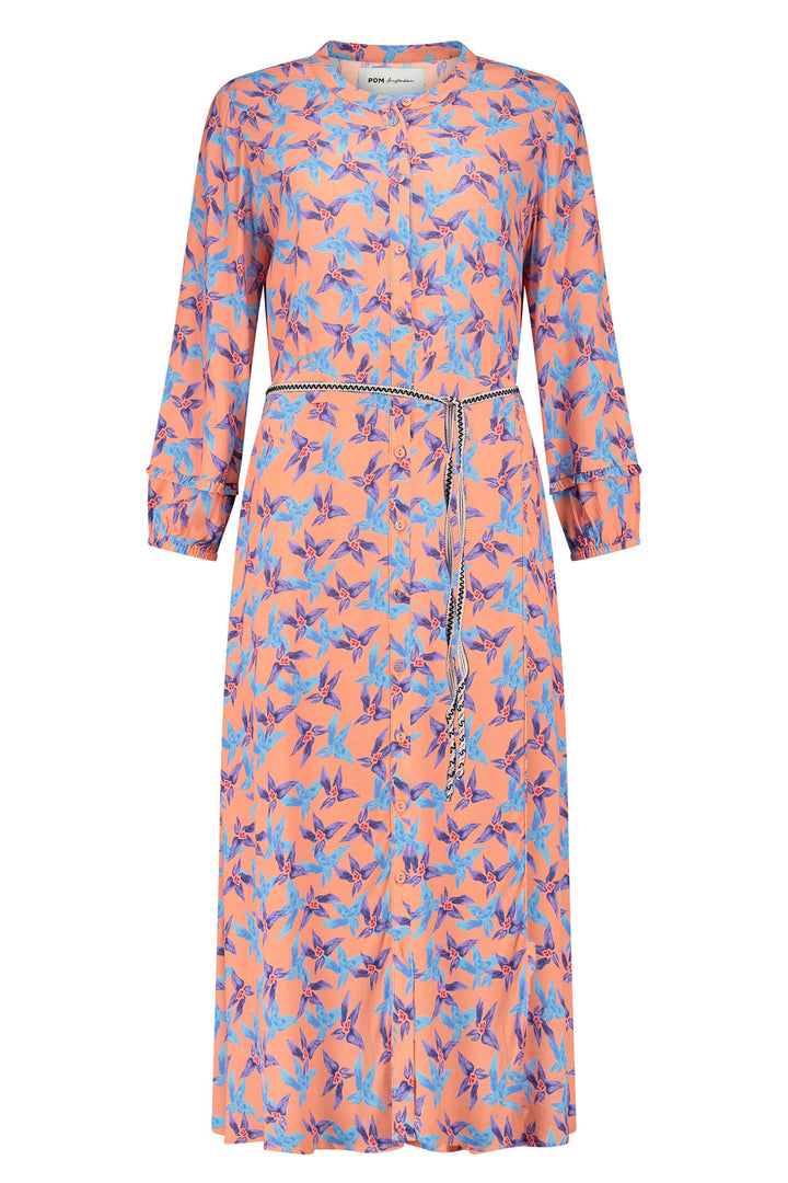 Pom Amsterdam SP7245 Orange Sam Dancing Flowers Dress - Olivia Grace Fashion