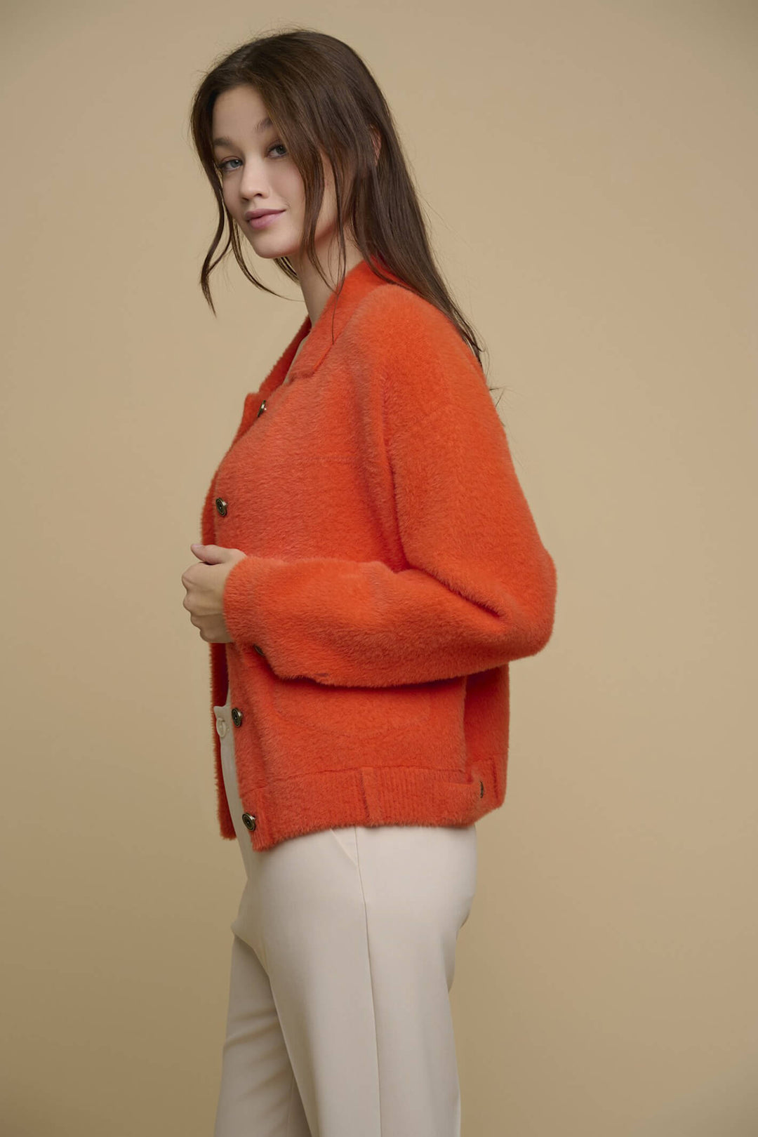 Rino & Pelle Bubbly 7012321 Tango Orange Box Jacket - Olivia Grace Fashion