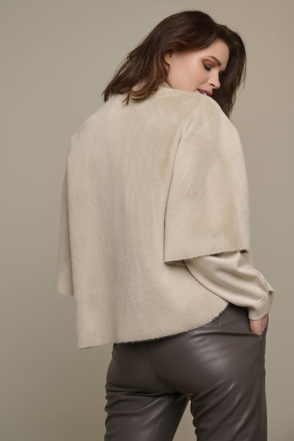 Rino & Pelle Dewi Stone Faux Fur Cape - Olivia Grace Fashion