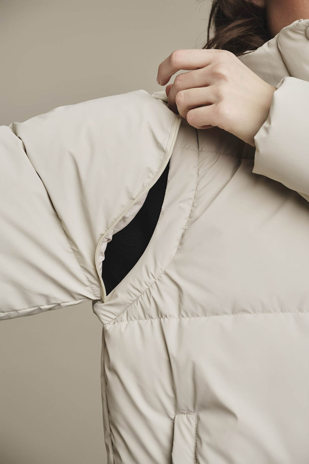 Rino & Pelle Jiska Stone Padded Jacket With Detachable Sleeves - Olivia Grace Fashion