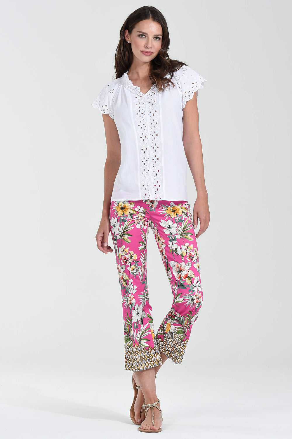 Robell Joella 09 Pink 43 Slim Fit 65cm Trousers 53421-54799 - Olivia Grace Fashion