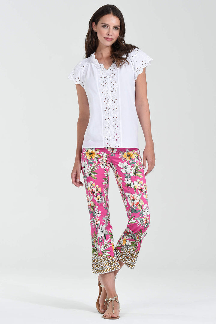 Robell Joella 09 Pink 43 Slim Fit 65cm Trousers 53421-54799 - Olivia Grace Fashion