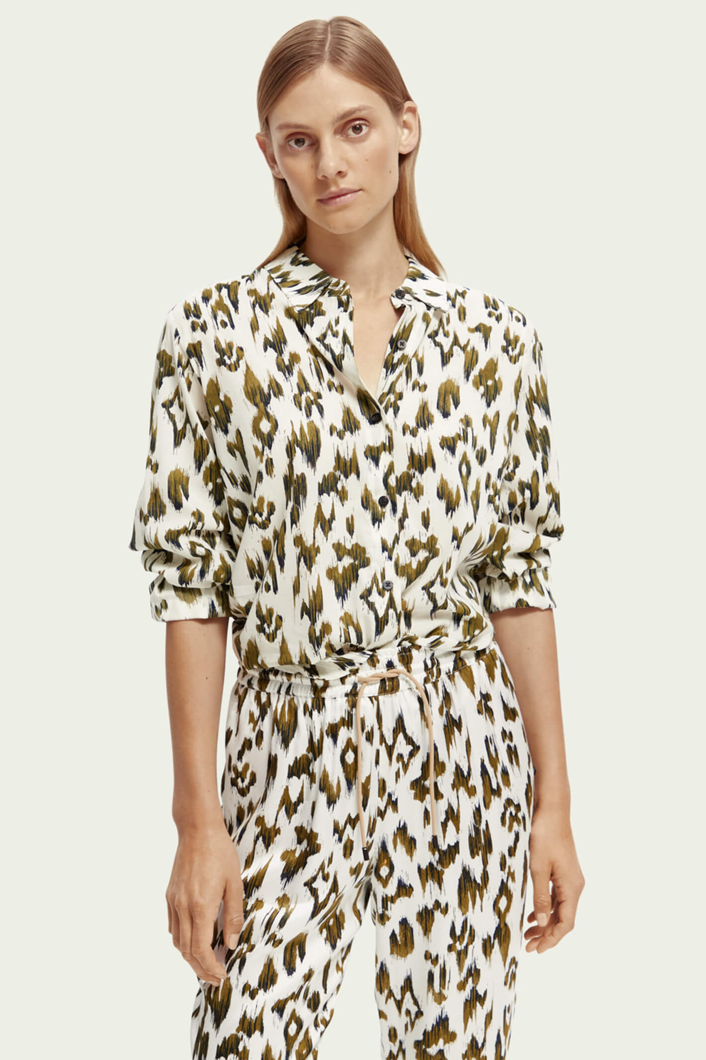 Smokey Shirt-Ikat Pattern-Green Smokey Shirt-Ikat Pattern-Green