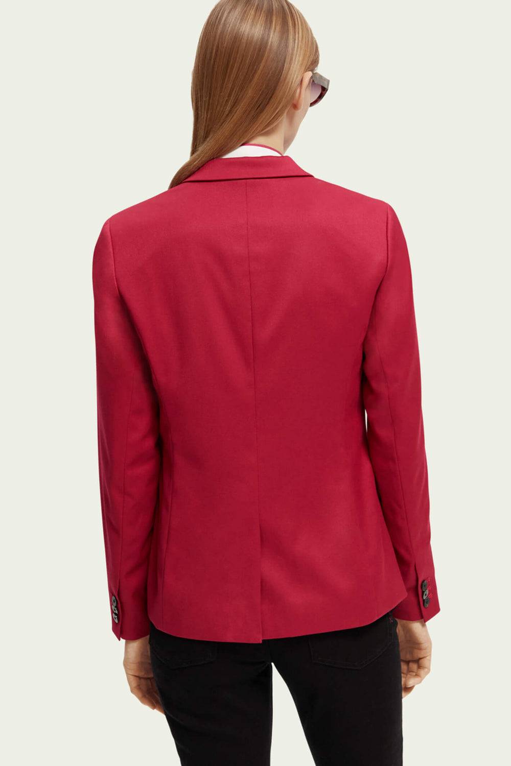 Scotch & Soda 172084 Cherry Pie Red Classic Tailored Blazer Jacket - Olivia Grace Fashion