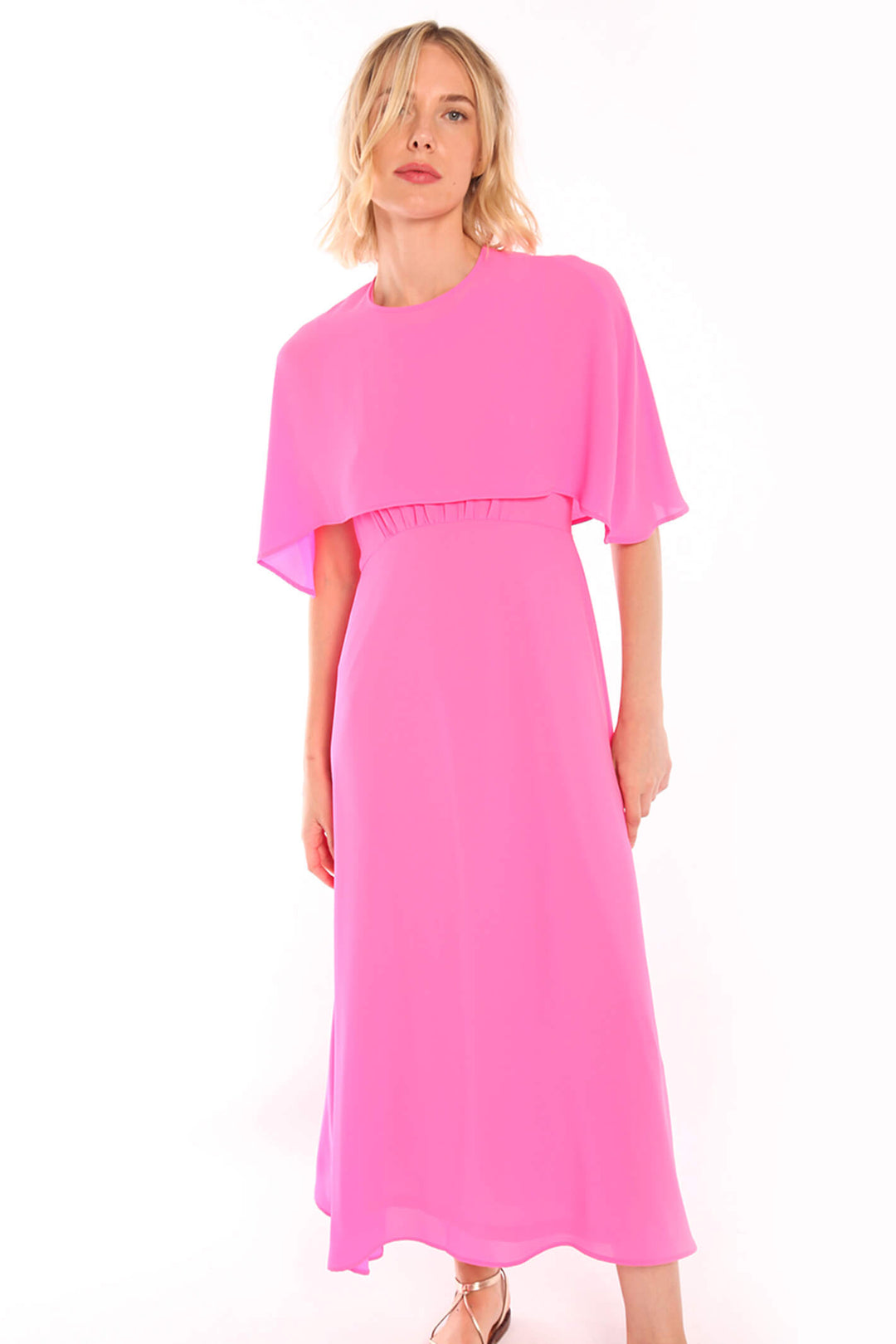 Vilagallo 30006 Pink Georgette Dress | Olivia Grace – Olivia Grace Fashion